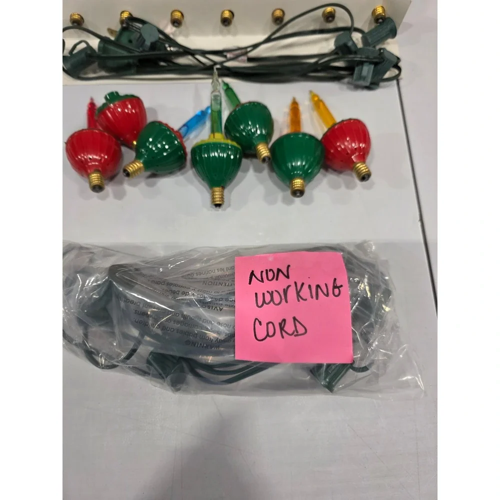 NOMA Expressions 7‎ Bubble Lite Set Red Green Yellow Candle Christmas Lights +